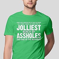 Crazy Dog Christmas Shirts For Men Jolliest Bunch Of Aholes T Shirt Funny Xmas Shirt Novelty Graphic Movie Tee For Guys Green X