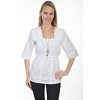 34 Sleeve Tie Waist Blouse