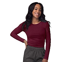 Sivvan Scrubs For Women Long Sleeve Comfort Underscrub Tee S8500 Burgundy M