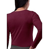 Sivvan Scrubs For Women Long Sleeve Comfort Underscrub Tee S8500 Burgundy M