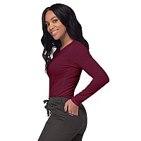 Sivvan Scrubs For Women Long Sleeve Comfort Underscrub Tee S8500 Burgundy M