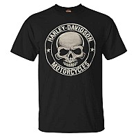 Harleydavidson Mens Hd Skull Badge Short Sleeve Tshirt Black 30298293