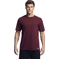 Russell Athletic Mens Cotton Performance Short Sleeve Tshirt T Shirt Maroon Large Us