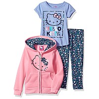 Hello Kitty Big Girls 3 Piece Hooded Legging Set Pinkblue 8