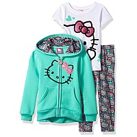 Hello Kitty Big Girls 3 Piece Hooded Legging Set Mint 10