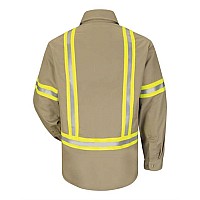 Bulwark Enhanced Visibility Uniform Shirt Long Sizes Khaki Xlt