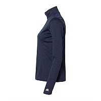 Russell Athletic Womens Striated Quarterzip Pullover Navy L