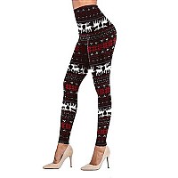 Christmas Eve Reindeer And Snowflake Leggings Stretchy Aztec Pants For Women Xl