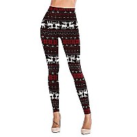 Christmas Eve Reindeer And Snowflake Leggings Stretchy Aztec Pants For Women Xl