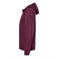 Independent Trading Co Unisex Lightweight Windbreaker Fullzip Jacket Maroon S