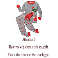 Family Feeling Little Boys Girls Long Sleeve Christmas Pajamas Sets 100 Cotton Pyjamas Kids Pjs Size 5 Dinosaur