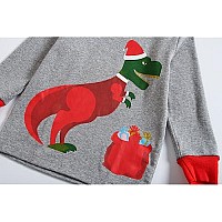 Family Feeling Little Boys Girls Long Sleeve Christmas Pajamas Sets 100 Cotton Pyjamas Kids Pjs Size 5 Dinosaur