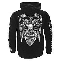 Harleydavidson Mens Lightning Crest Pullover Hooded Sweatshirt Black 2Xl