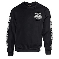 Harleydavidson Mens Lightning Crest Fleece Pullover Sweatshirt Black L