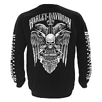 Harleydavidson Mens Lightning Crest Fleece Pullover Sweatshirt Black L