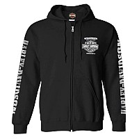 Harleydavidson Mens Lightning Crest Fullzippered Sweatshirt Black M