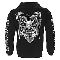 Harleydavidson Mens Lightning Crest Fullzippered Sweatshirt Black M