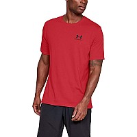 Under Armour Mens Ua Sportstyle Left Chest Short Sleeve Shirt Lgt Red