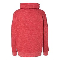 J America Womens Mlange Fleece Cowl Neck Sweatshirt Red Xl