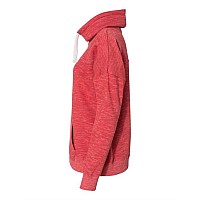 J America Womens Mlange Fleece Cowl Neck Sweatshirt Red Xl