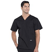 Cherokee Scrubs For Men Workwear Professionals Vneck Fourpocket Scrub Top Ww695 L Black