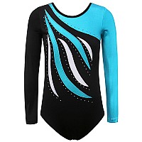 Baohulu Gymnastics Leotard For Girls Shiny Practice Dancewear B183Blue6A