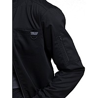 Cherokee Men Warm Up Scrub Jacket With Zip Front Ww320 L Black