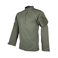 14 Zip Combat Shirt Long Sleeve Ranger Green Men Poly Cotton Xsr