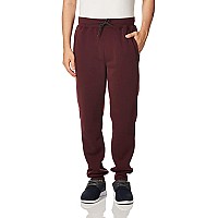 Wt02 Mens Fleece Sweatpants Joggers Regular Extended Sizes Burgandy Medium