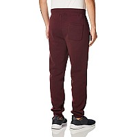 Wt02 Mens Fleece Sweatpants Joggers Regular Extended Sizes Burgandy Medium