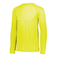 Augusta Sportswear Attain Color Secure Performance Long Sleeve Tshirt Safety Yellow L