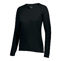 Augusta Sportswear Womens Attain Wicking Long Sleeve Shirt Black Xl