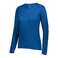 Augusta Sportswear Womens Attain Wicking Long Sleeve Shirt Royal Xs