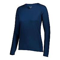 Augusta Sportswear Womens Attain Wicking Long Sleeve Shirt Navy S