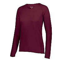 Augusta Sportswear Womens Attain Wicking Long Sleeve Shirt Maroon L