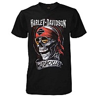 Harleydavidson Mens Distressed Shady Skull Short Sleeve Tshirt Black Xl