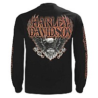 Harleydavidson Mens Eagle Piston Long Sleeve Crew Shirt Black 30299947 M