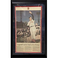 14X24 Newspaper Frame Ted Williams Boston Red Sox