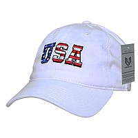 Relaxed Graphic Cap Us Flag Letters White