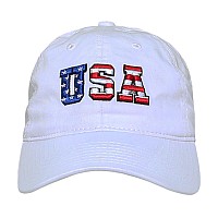 Relaxed Graphic Cap Us Flag Letters White