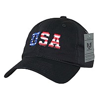 Relaxed Graphic Cap Us Flag Letters Black