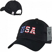 Relaxed Graphic Cap Us Flag Letters Black