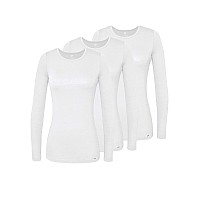 Adar Underscrubs For Women Multi Color 3 Pack Long Sleeve Underscrub Comfort Tee 2903M White M