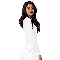 Adar Underscrubs For Women Multi Color 3 Pack Long Sleeve Underscrub Comfort Tee 2903M White M