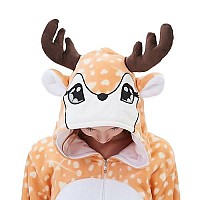 Abenca Kids Deer Onesie Reindeer Costume Animal Girls Pajamas Christmas Halloween Cosplay Sleepweardear130