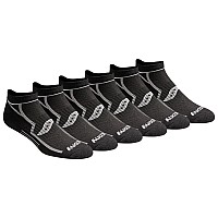 Saucony Mens Multipack Bolt Performance Comfort Fit Noshow Socks Black Assorted 6 Pairs Shoe Size 812