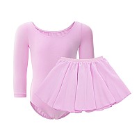 Wegetit Gymnastics Leotard For Girls Toddler Dance Outfit Ballet Bodysuit Tutu Skirt Long Sleeve 4T 5T Purple 46 Years