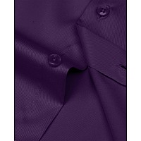 Jver Mens French Cuff Dress Shirts Regular Fit Long Sleeve Spead Collar Metal Cufflink Colorpurple Size 175 Neck 34