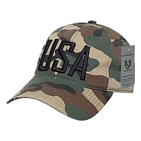 Relaxed Ripstop Cap Usa Text Woodland