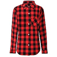 Sangtree Family Matching Flannel Shirts Christmas Girls Flannel Shirts Long Sleeve Button Down Plaid Shirts Red 23T Tag 100